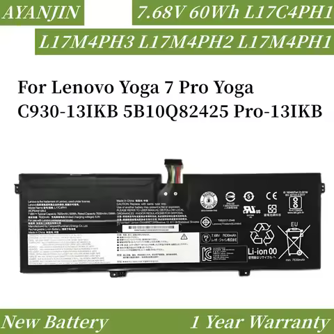 L17M4PH3 L17C4PH1 L17M4PH2 L17M4PH1 7.68V 60Wh Laptop Battery For Lenovo Yoga 7 Pro Yoga C930-13IKB 