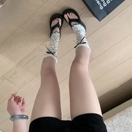 Retro Polka Dot Socks Japanese Style y2k Bow Pile Socks Female Slimmer Look Leg Cover Lolita Props S
