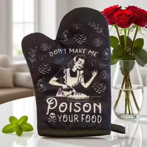 Don't Make Me Your Food Oven Mitt Halloween Witchy Housewarming Pot Holder Christmas Vintage Lady Co