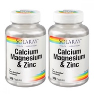 SOLARAY Calcium Magnesium & Zinc 120's x 2