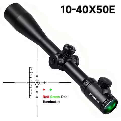 Tactical 10-40X50 SFP Scopes Optic Sight Side Wheel Parallax Adjustment Scope Adjustable Hunting Sco