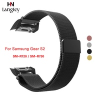 Stainless Steel Bands for Samsung Gear S2 Milanese Loop Strap Magnetic Closure Clasp Sports Band SM-R720 / SM-R730 Smart Watch Strap Accessories with Adapter
