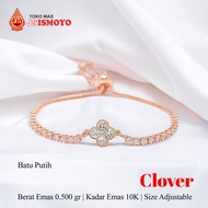 Gelang Tali Serut Kombinasi Emas Clover Stone J5 Ismoyo
