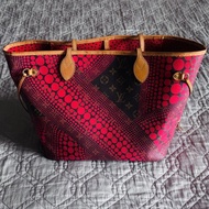 LV never full草間彌生紅色托特包