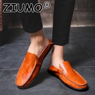 Ziumo 2020 รองเท้าส้นเตี้ยหนังแท้รองเท้ารองเท้าเเตะผู้ชายกระเป๋าคาดเอวรองเท้าทางการสำหรับชาย Loafers สำหรับรองเท้าส้นเตี้ยโลฟเฟอร์บุรุษสำหรับรองเท้าผู้ชาย รองเท้าขับรถสำหรับชายรองเท้าลำลองขนาดพิเศษ 38-46