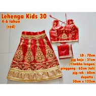 Red Lehenga Kids Ages 4,5,6 Years/Girls Indian Clothes