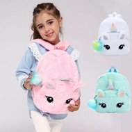 Girls' Backpack with Soft Fur Children's Backpack for Kindergarten Girls' Backpack/ Preschool Girls'