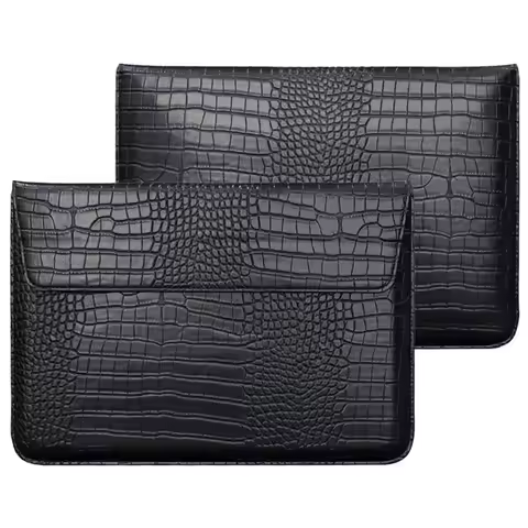 13-14.2 Inch Crocodile Leather Flip Case Bag Laptop Sleeve for Macbook Air M5 M4 M3 M2 Chip Mac Book
