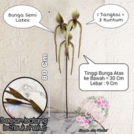 SUPER MURAH Bunga Semi Latex Anggrek Paphiopedilum Dekorasi Premium