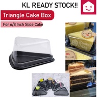 KANTAN 6 Inch / 8 Inch Triangle Slice Cake Box with Clear Cover for Bakery Homemade DIY Baked Goodies