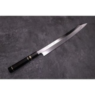 🇯🇵堺牙月🔪總鏡面 VG10本燒 反曲 劍形柳刃 300mm + 鐵刀木刀鞘 💓 黑檀八角三銀卷 💓 日本高級廚刀