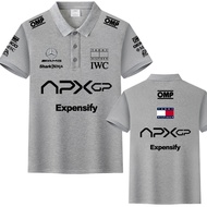 Ready Stock Racing Car Movie Racer APXGP Same POLO Short-sleeved T-shirt Lapel Top Men's Loose 912