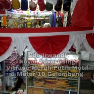 Red White Vitrase Flag Size 8 Meters 10 Waves