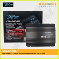 ◹ ◸ ◱ XxxV18 VFA6000U 3600 Watts 4/3/2 Channel Car Audio Power Amplifier with USB/SD Input