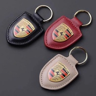 PU Leather Car Keychain Key Ring for  Boxster Cayman Cayenne 911 Macan Panamera Accessories Car Styl