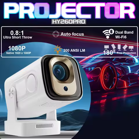 HY260 PRO Android Projector 4K Android 11 Native 1080P Dual Wifi6 BT5.0 Cinema Outdoor Portable Proj