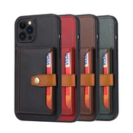 Applicable iPhone15ProMax Mobile Phone Leather Case S23Apple Card15Protective Shell A72Color Block B