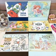 Disney 2024 Desk Calendar A5 Triangle Princess Pooh Annual Planner Mickey Toy Story Three-Eyed Monster Memo