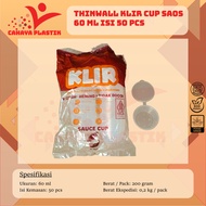 Thinwall Sauce Cup 60ml Contents 50pcs Sambal Cup/ 60ml Round Plastic Square/ 60ml Contents 50pcs