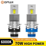 OPRAH 2pcs 75W 2,0000LM D2S D4SLED Headlight Car Headlight Headlight Bulb Plug and Play 6,000K White