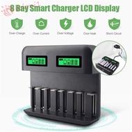 [Ready Stock] 8 Slots USB for AA AAA Rechargeable Battery C D Size Battery Charger