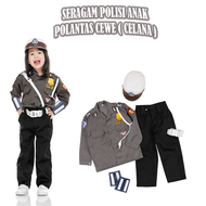 BAJU SETELAN POLISI ANAK LAKI LAKI PEREMPUAN COWOK CEWEK LENGAN PANJANG TANGAN PENDEK SEKOLAH TK SD 