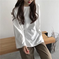 Jaystoree loose-form unisex long-sleeved plain T-shirt for men and women