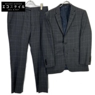 Burberry Black Label 炭灰色格紋 D1H22-607-08 兩件式西裝 38/38 [二手]