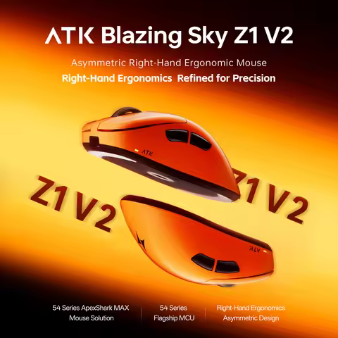 ATK Blazing Sky Z1 V2 Ultimate Wireless Mouse PAW3950 Ultra Dual 8K Gaming Mouse Ergonomic Self Deve
