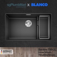 Blanco Black Granite Kitchen Sink Silgranit Subline 700-U Level - Undermount