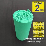 HIJAU SPONGE EVA/ 2 MILI THICK GREEN HEART STRIP FOAM/