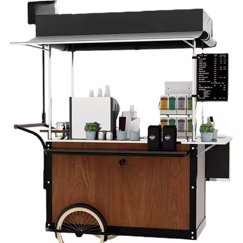 Outdoor inverted tricycle inverted donkey night market movable dining car barbecue snacks golden str