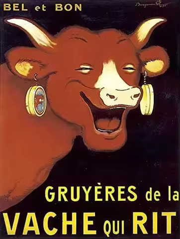 Funny Laughing Cow French Country Home La vache qui rit Metal Plaque Tin Sign for Street Shop Kitche