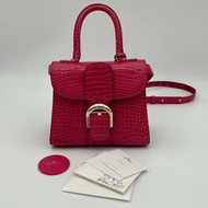 「JL精品代購」 德爾沃delvaux brilliant 玫紅mini20cm 鱷魚皮