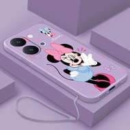 Vivo Y05 Y11d Y21 5G Y31d Disney Minnie Mobile Case Matte Slim Capa Liquid Rubber Cover