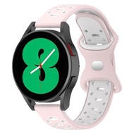 全城熱賣 - 適用於三星 Galaxy Watch 5 Pro 45mm 20mm雙色菱形硅膠錶帶（砂粉白）
