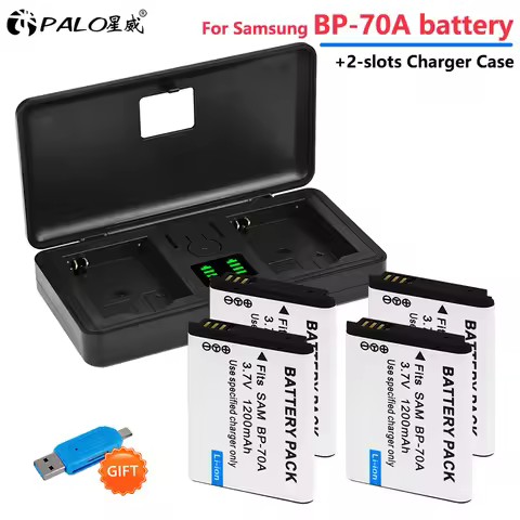 BP-70A EA-BP70A IA-BP70A BP70A Battery with LCD Fast Charger Box for SAMSUNG AQ100 DV150F ES65 ES67 