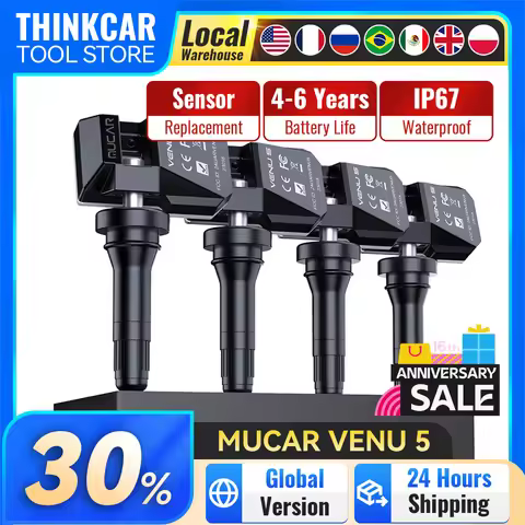 4PCS MUCAR VENU 5 433MHZ 315MHZ TPMS Sensor Tire Repair Tools Scanner Tire Pressure Monitor Tester P