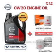 NISSAN 0W20 Engine Oil Fully Synthetic  With Oil Filter COMBO Set Serena Sylphy Teana Almera X-Trail