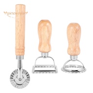 3PCS Ravioli Pasta Cutter Set, Ravioli Stamp Maker with Wooden Handle Ravioli Maker Pasta Cutter for