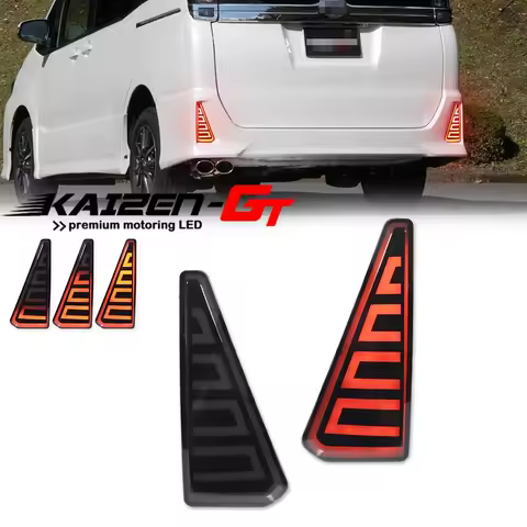 Red LED Rear Bumper Reflector Tail/Brake & Dynamic Turn Signal Lights Rear Fog Lights For Toyota NOA