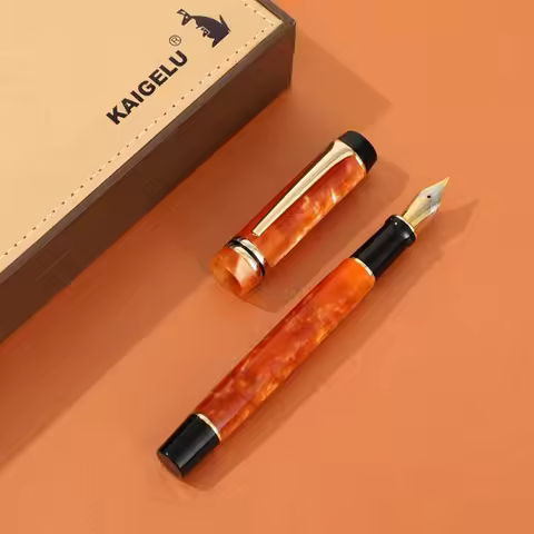 KAIGELU 316 Acrylic Fountain Pen Golden Clip Extra Fine Nib Smooth Writing ink pens school stationer
