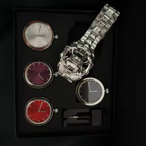 NEW Unusual claw watch alabaster style retro Y2K Quartz watch with interchangeable dials Ultra-niche