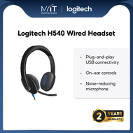 Logitech H540 Wired Headset Stereo Headphone with Noise-Cancelling Microphone USB On-Ear Controls