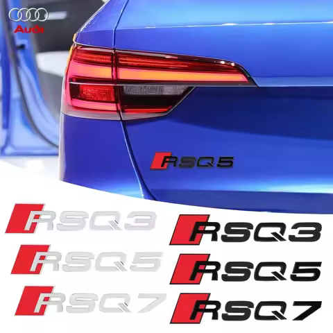 1Pcs Car ABS Letter Badge Side Body Fender Decoration Trunk Stickers For Audi SQ3 SQ5 SQ7 RSQ3 RSQ7 