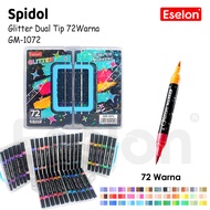 SpidoL Glitter Double Tip Set / Spidol Warna Glitter Dual Tip Watercolor