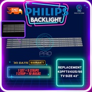 PHILIPS 43 INCH LED TV BACKLIGHT 43PFT5102S/98 ( LAMPU TV ) 43PFT5102S 43PFT5102 43" PHILIPS LED BAC