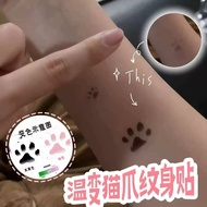 Cat Temperature Change Tattoo Stickers · All Cat Claws Body Temperature Change Color Cute Love Tempe