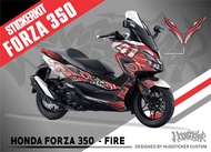 Hugsticker สติ๊กเกอร์แต่งรถ สติ๊กเกอร์ Forza 300 / สติ๊กเกอร์ Forza 350 ลายไฟ (Arai Fire)