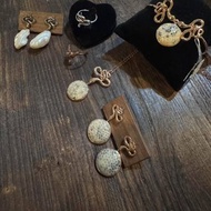 【畢業禮物】【情人節禮盒】菊花石銅鍍玫瑰金蛇耳環02